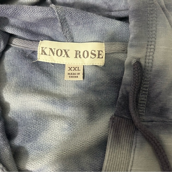 KNOX ROSE Tie Dyed V-Neck Long Sleeve Hoodie Sz XXL - Picture 10 of 14